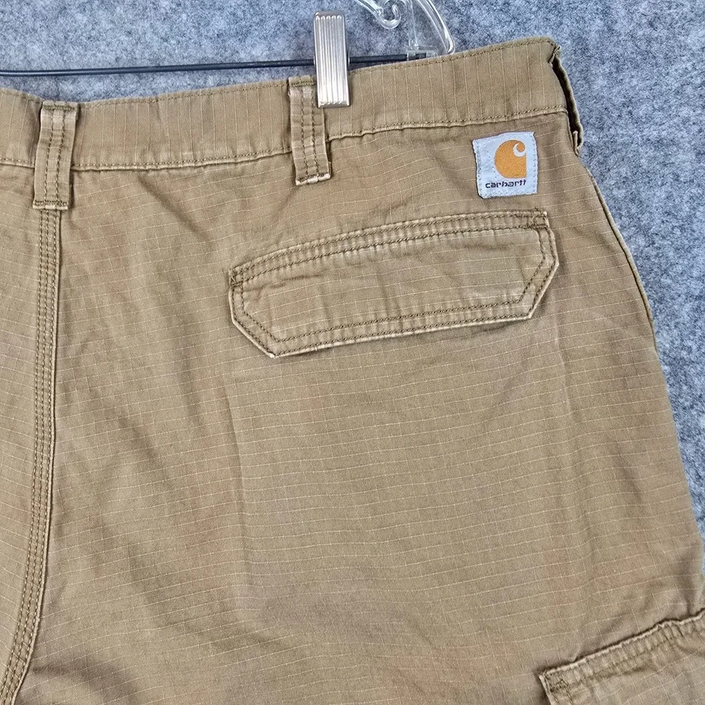 Carhartt Force Mens 44 Brown Ripstop Cargo Shorts Relaxed Fit Workwear Work